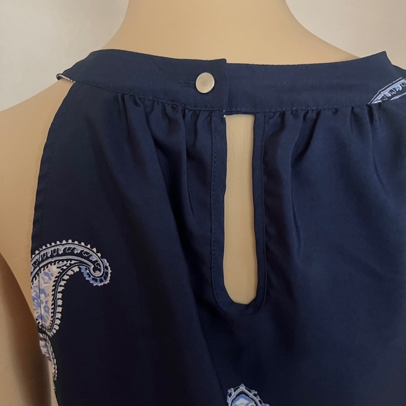 Dressbarn Summer Navy Blue Dress – Size Large - Picture 3 of 8